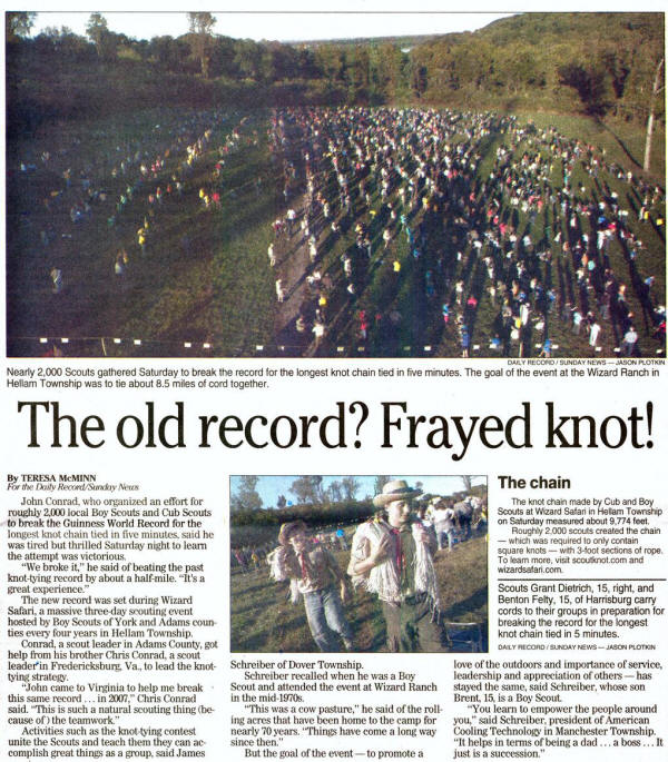 Scouts Break World Record Tying Knots